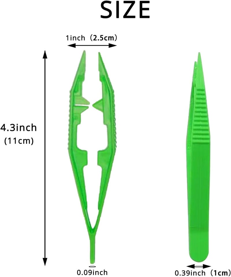 ZiKON 30PCS Plastic Tweezers Beads Tweezers for Dried Flowers Handmade Bead Tweezer Plastic Forceps Craft Tweezer for DIY Bead Jewelry Making Beading Project (30) - Image 3